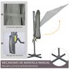 Sombrilla De Jardín Outsunny Poliéster Metal Aluminio Ø300x250cm Gris