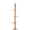 Árbol Para Gatos Pawhut Madera Felpa Sisal 43x27x228-260 Cm Marrón