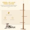 Árbol Para Gatos Pawhut Madera Felpa Sisal 43x27x228-260 Cm Marrón