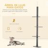 Árbol Para Gatos Pawhut Madera Felpa Sisal 43x27x228-260 Cm Gris