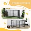 Parque Para Perros Pawhut De Acero 82,5-150x79x81 Cm Negro