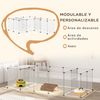 Valla Para Mascotas Diy Pawhut Resina Pp Acero 175x70x45 Cm Blanco