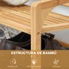 Zapatero De 3 Niveles Homcom De Bambú 76x33x51 Cm Natural