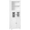 Alacena De Cocina De Mdf Vidrio Templado Homcom 60x30x162 Cm Blanco