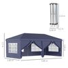 Carpa Plegable De Acero Tela Oxford 585x295x270 Cm-outsunny. Azul