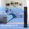 Ventilador De Torre Homcom De Pp Ø18x78,5 Cm Negro