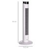 Ventilador De Torre Homcom De Abs Aluminio Ø31,5x93 Cm Blanco