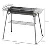 Barbacoa De Carbón Outsunny Acero Inoxidable Metal 96x61x72 Cm Negro