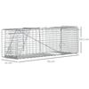 Trampa Para Animales Vivos Outsunny De Acero 93x31x34,5 Cm Plata