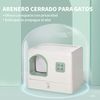 Arenero Cerrado Para Gatos Pawhut De Abs Pp 50x40x40 Cm Blanco