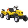 Tractor A Pedales Para Niños Homcom Pp Pvc Metal 133x42x51cm Amarillo