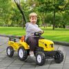 Tractor A Pedales Para Niños Homcom Pp Pvc Metal 133x42x51cm Amarillo