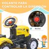 Tractor A Pedales Para Niños Homcom Pp Pvc Metal 133x42x51cm Amarillo