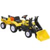 Tractor A Pedales Para Niños Homcom Pp Pvc Metal 167x41x52cm Amarillo
