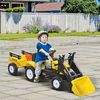 Tractor A Pedales Para Niños Homcom Pp Pvc Metal 167x41x52cm Amarillo