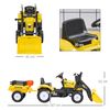 Tractor A Pedales Para Niños Homcom Pp Pvc Metal 167x41x52cm Amarillo