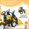 Tractor A Pedales Para Niños Homcom Pp Pvc Metal 167x41x52cm Amarillo