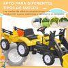 Tractor A Pedales Para Niños Homcom Pp Pvc Metal 167x41x52cm Amarillo