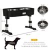 Comedero Para Perros Pawhut Pp Acero Inoxidable 43x25x30 Cm Negro