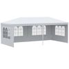 Carpa Desmontable De Jardín Outsunny De Pe Acero 585x295x255cm Blanco