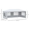 Carpa Desmontable De Jardín Outsunny De Pe Acero 585x295x255cm Blanco