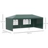 Carpa De Jardín Outsunny De Pe Acero 585x295x255 Cm Verde