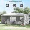 Carpa De Jardín Outsunny De Pe Acero 585x295x255 Cm Blanco