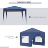 Carpa Plegable Outsunny De Tela Oxford Acero 295x295x258 Cm Azul