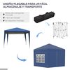 Carpa Plegable Outsunny De Tela Oxford Acero 295x295x258 Cm Azul