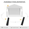 Carpa Plegable Outsunny De Tela Oxford Acero 300x300x265 Cm Blanco