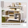 Aparador De Salón Homcom De Melamina De Madera 76,6x35x81,5 Cm Marrón