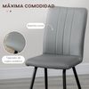 Juego De 2 Sillas De Comedor Homcom Pu Espuma Acero 43x62x88 Cm Gris