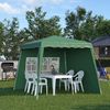 Carpa Plegable Outsunny De Tela Oxford Acero 289x289x250 Cm Verde