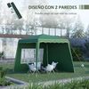 Carpa Plegable Outsunny De Tela Oxford Acero 289x289x250 Cm Verde