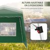 Carpa Plegable Outsunny De Tela Oxford Acero 289x289x250 Cm Verde