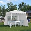 Carpa Plegable Outsunny De Tela Oxford Acero 289x289x250 Cm Blanco