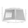 Carpa Plegable Outsunny De Tela Oxford Acero 289x289x250 Cm Blanco