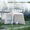 Carpa Plegable Outsunny De Tela Oxford Acero 289x289x250 Cm Blanco