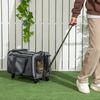 Transportadora Mascotas Pawhut Tela Oxford Aluminio 50x31x37 Cm Gris