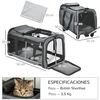 Transportadora Mascotas Pawhut Tela Oxford Aluminio 50x31x37 Cm Gris