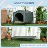 Caseta Para Perros Pawhut Tela Oxford Acero 130x85x95 Cm Gris