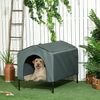 Caseta Para Perros Pawhut De Tela Oxford Acero 110x75x87 Cm Gris