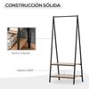 Perchero De Ropa Homcom De Mdf Acero 64x42,5x149 Cm Negro