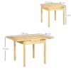 Madera De Pino Homcom Mesa De Comedor Plegable 120x80x75 Cm Natural