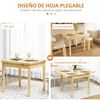 Madera De Pino Homcom Mesa De Comedor Plegable 120x80x75 Cm Natural