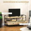 Melamina Tela No Tejida Acero Homcom Mueble Tv 120x40x59 Cm Roble