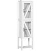 Mdf Melamina De Madera Kleankin Columna De Baño 45x30x170 Cm Blanco