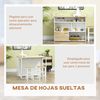 Mdf Homcom Mesa De Bar Extensible Ala Plegable 116x79,5x91 Cm Blanco