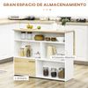 Mdf Homcom Mesa De Bar Extensible Ala Plegable 116x79,5x91 Cm Blanco