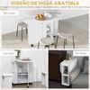 Mesa De Comedor Plegable Melamina De Madera Homcom 120x60x77cm Blanco